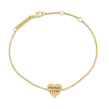 Zoë Chicco 14k Yellow Gold Candy Heart Chain Bracelet engraved with FRIENDS 4 EVER