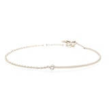Zoë Chicco 14kt White Gold Bezel Set White Diamond Gold Wire and Chain Bracelet