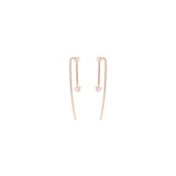 14k 2 Prong Diamond Wire Earrings