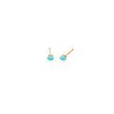 Zoë Chicco 14k Gold Turquoise Prong Stud Earrings | December Birthstone