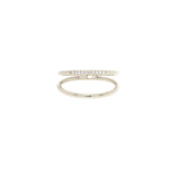 Zoë Chicco 14kt Gold Double Band Ring with 10 Pave Diamonds