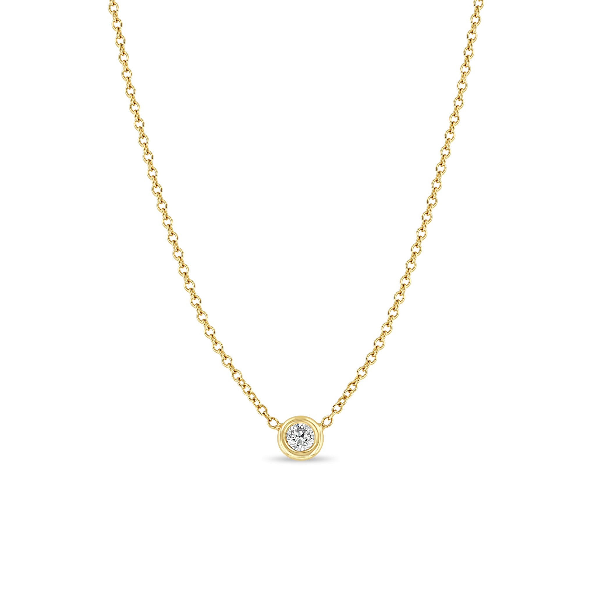 Zoë Chicco 14k Gold Classic Floating Diamond Solitaire Necklace