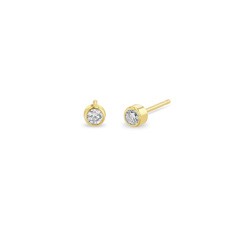 Zoë Chicco Classic 14k Gold Large Diamond Bezel Stud Earrings