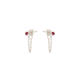Zoë Chicco 14k Gold Prong Ruby Chain Huggie Earrings