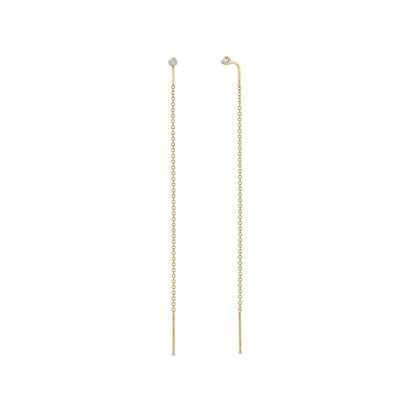 Zoë Chicco 14k Gold Prong Diamond Chain Threader Earrings