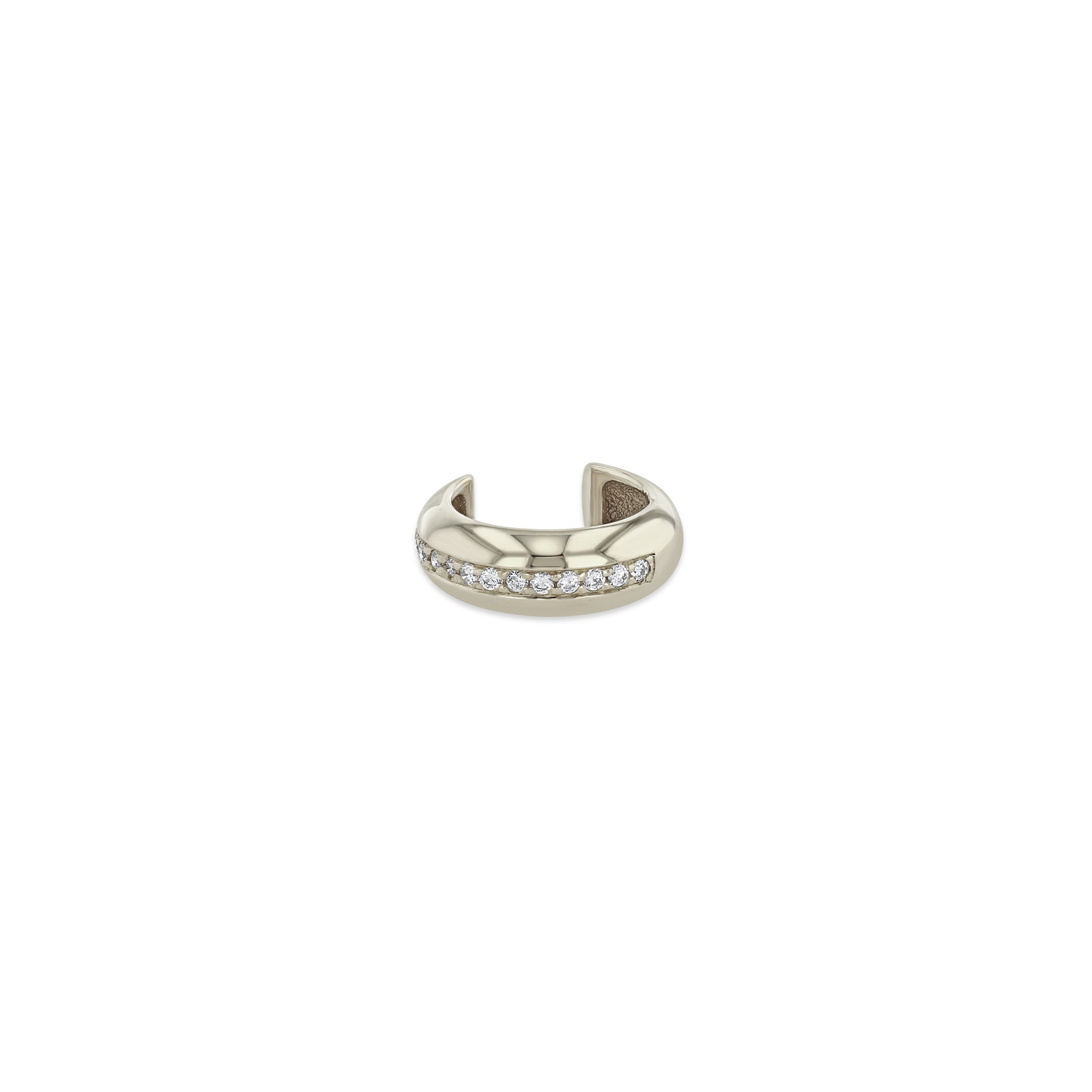 Zoë Chicco 14k White Gold Pavé Diamond Line Chubby Ear Cuff
