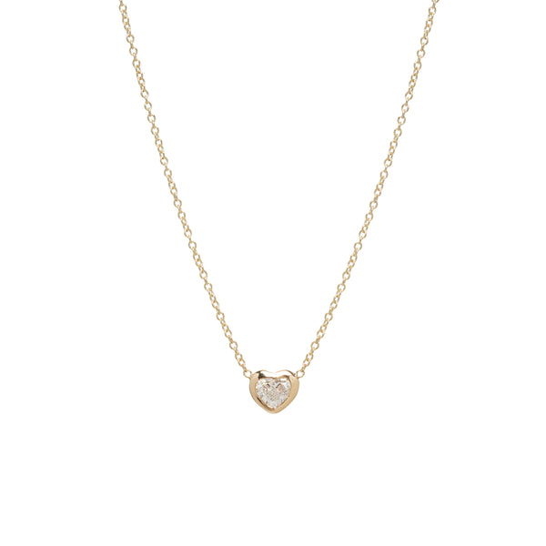 Zoë Chicco 14kt Gold Floating Heart Shaped Diamond Necklace