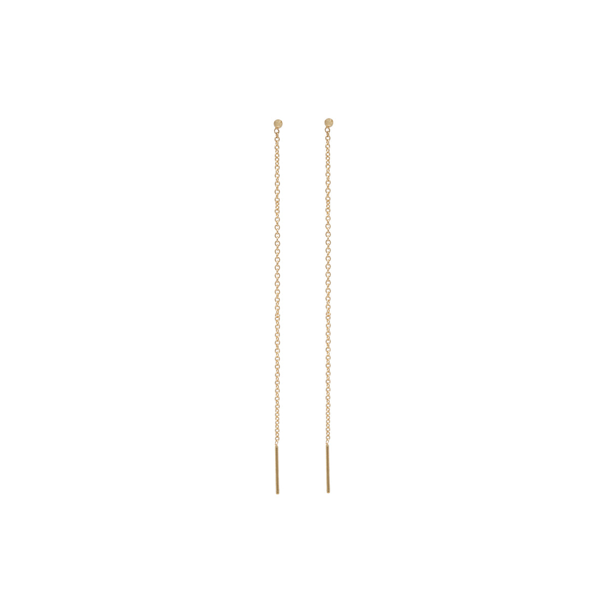 Zoe Chicco 14kt Gold Tiny Ball Threader Earrings