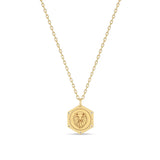 Zoë Chicco 14k Gold 5 Diamonds Animal Hexagon Medallion Small Square Oval Chain Necklace