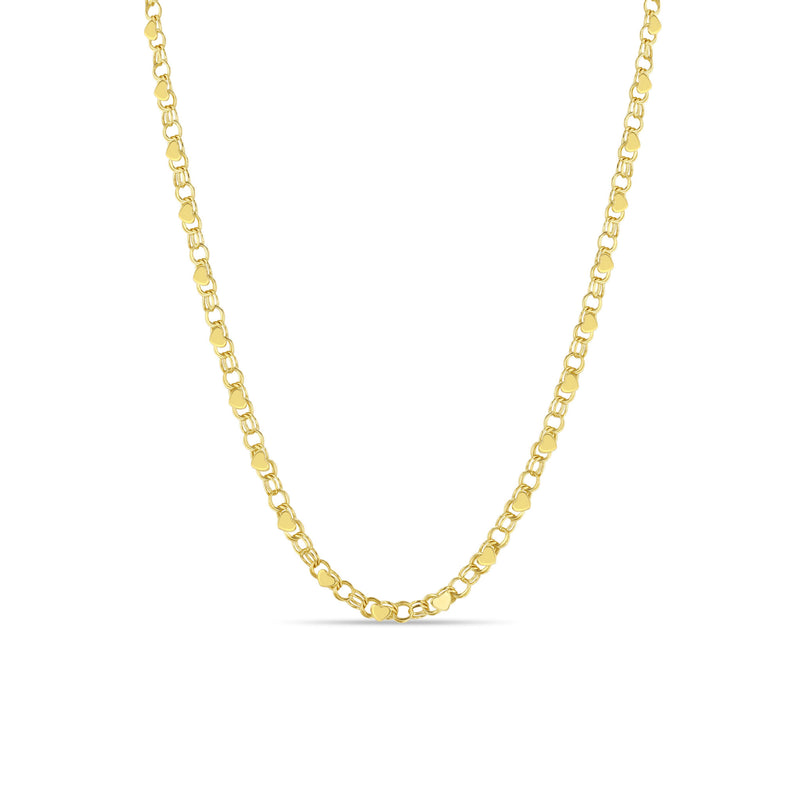 Zoë Chicco 14k Gold Heart & Double Link Chain Necklace