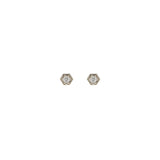 Zoë Chicco 14kt Gold Diamond Hexagon Stud Earrings