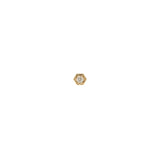 Zoë Chicco 14kt Gold Diamond Hexagon Stud Earring