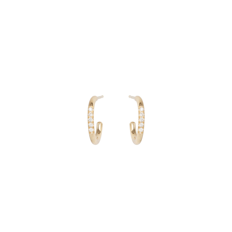 Zoë Chicco 14k Gold 5 Diamond Thick Huggie Hoop Earrings