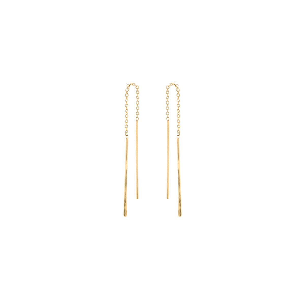 Zoë Chicco 14k Gold Short Hammered Wire Threader Earrings – ZOË CHICCO