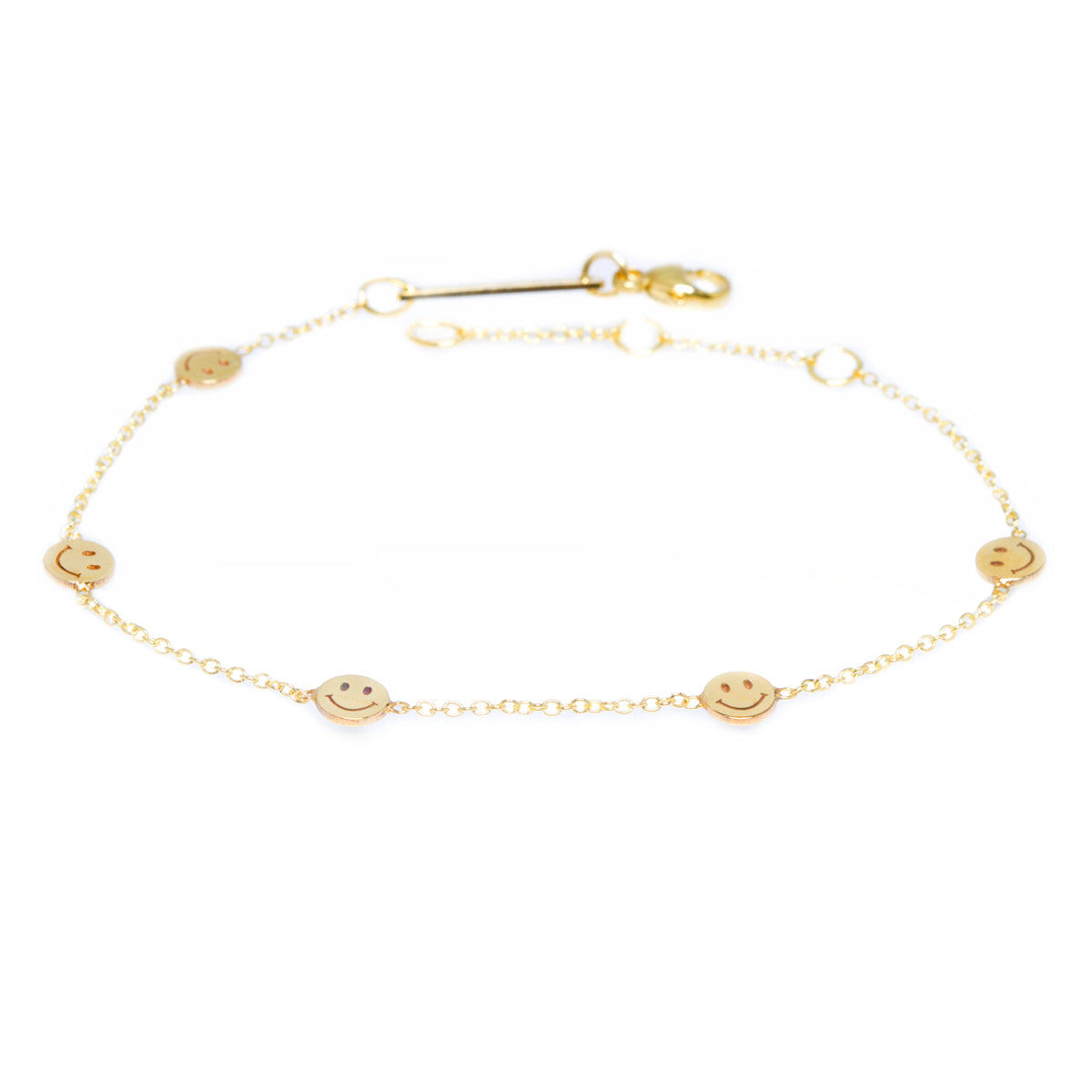 Chieco+ チエコプラス　smiley bracelet Zoë Chicco 14k Gold 5 Itty Bitty Smiley Face Station