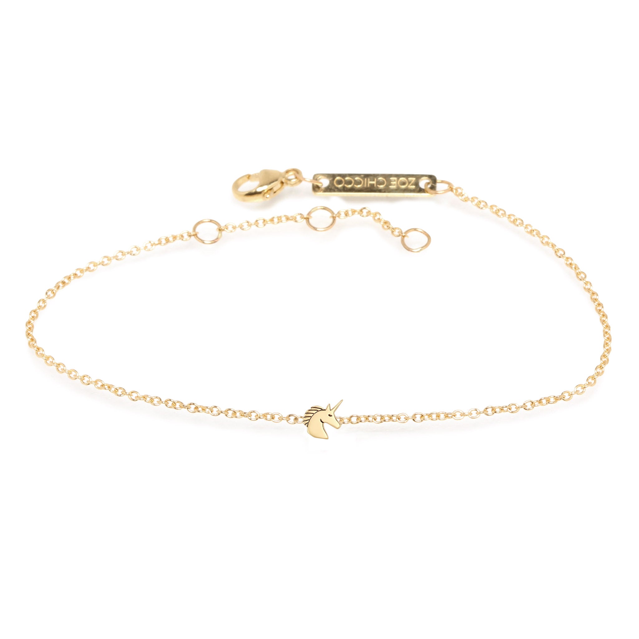 Zoë Chicco 14k Gold Itty Bitty Unicorn Bracelet
