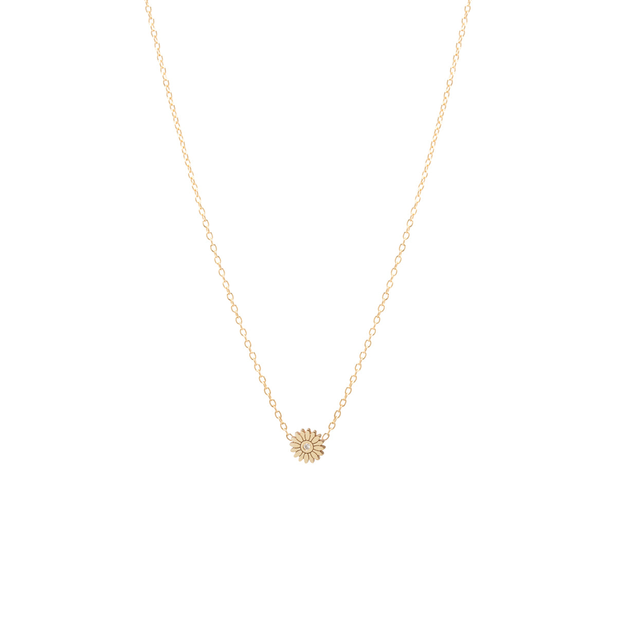 Zoë Chicco 14k Gold Diamond Itty Bitty Flower Necklace – ZOË CHICCO