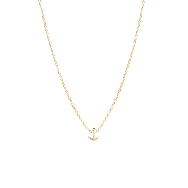 Zoe Chicco 14kt Gold Itty Bitty Anchor Chain Necklace