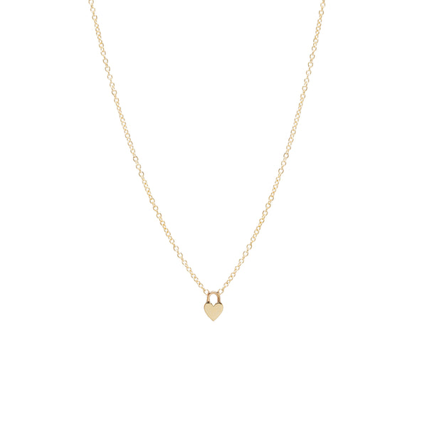 Zoe Chicco 14k yellow gold heart padlock charm necklace