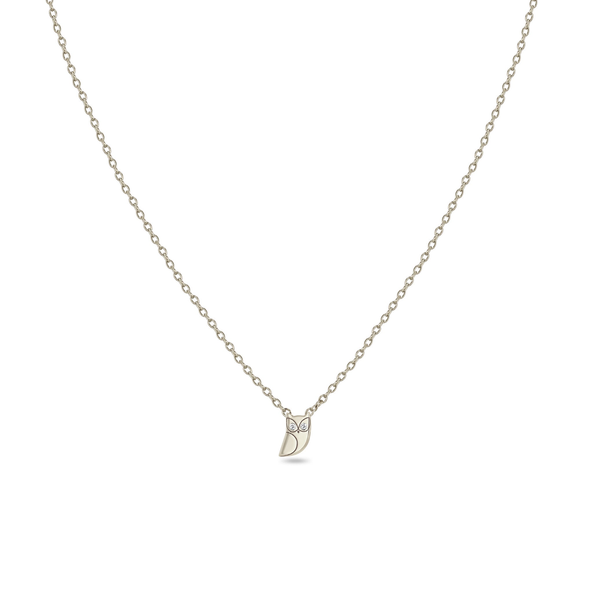 Zoë Chicco 14k Gold Itty Bitty Owl with Diamond Eyes Necklace