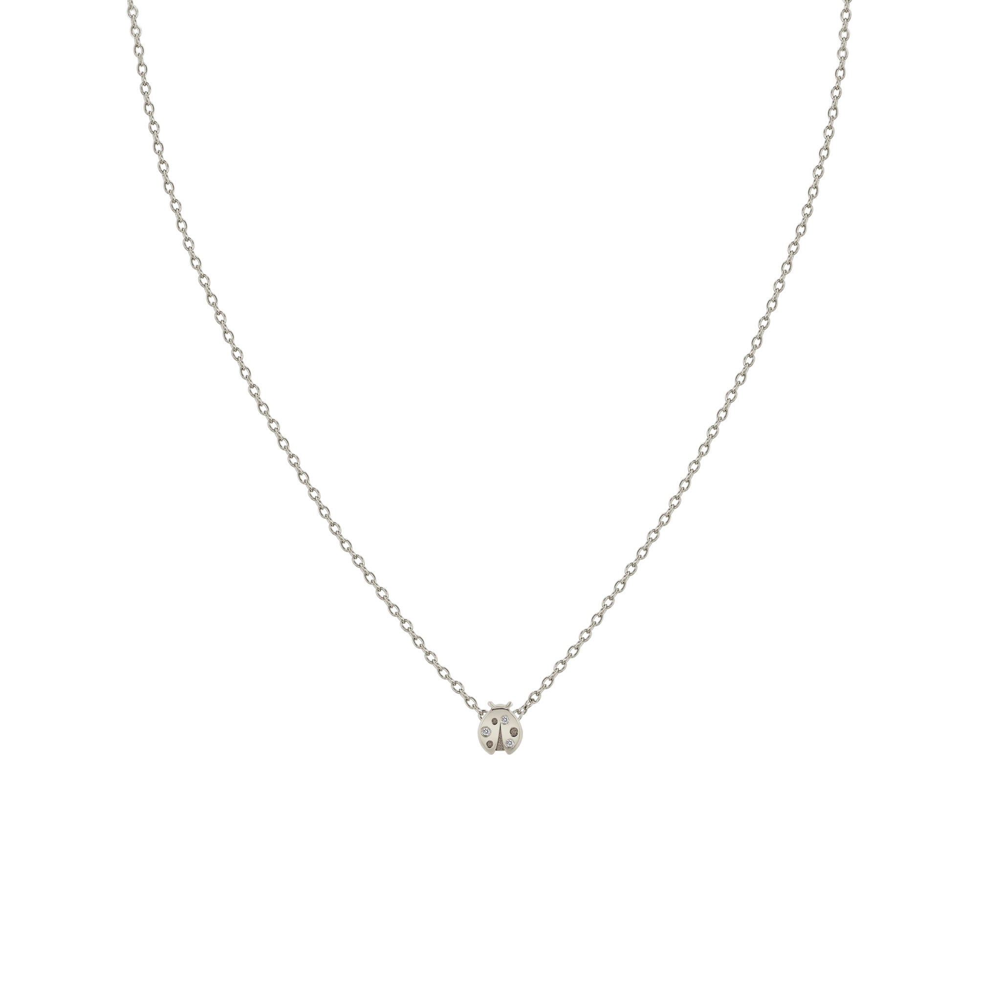 Zoë Chicco 14k Gold Itty Bitty Diamond Ladybug Necklace