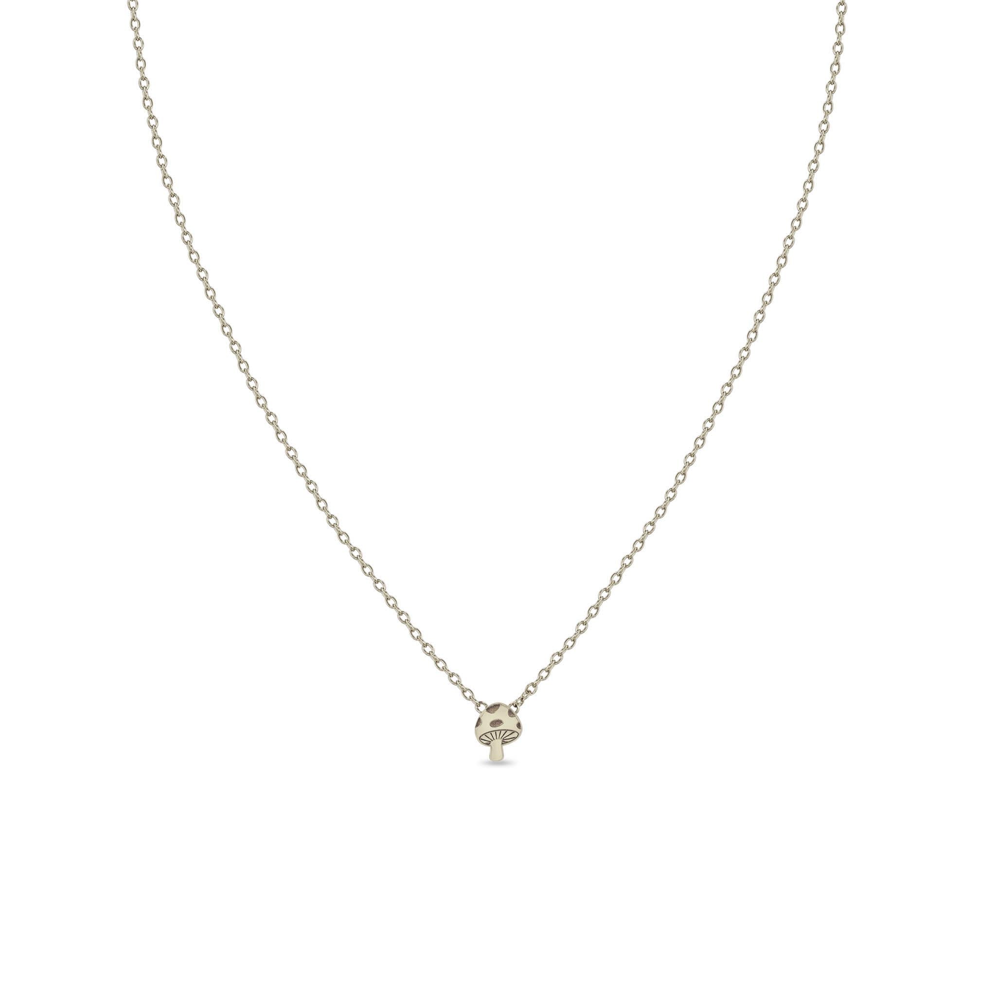 Zoë Chicco 14k Gold Itty Bitty Mushroom Necklace