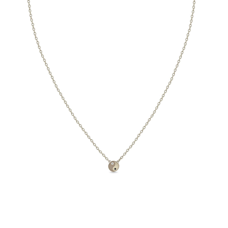 Zoë Chicco 14k Gold Itty Bitty Black & White Diamond Yin Yang Necklace