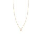 Zoë Chicco 14kt Yellow Gold Itty Bitty Padlock Necklace
