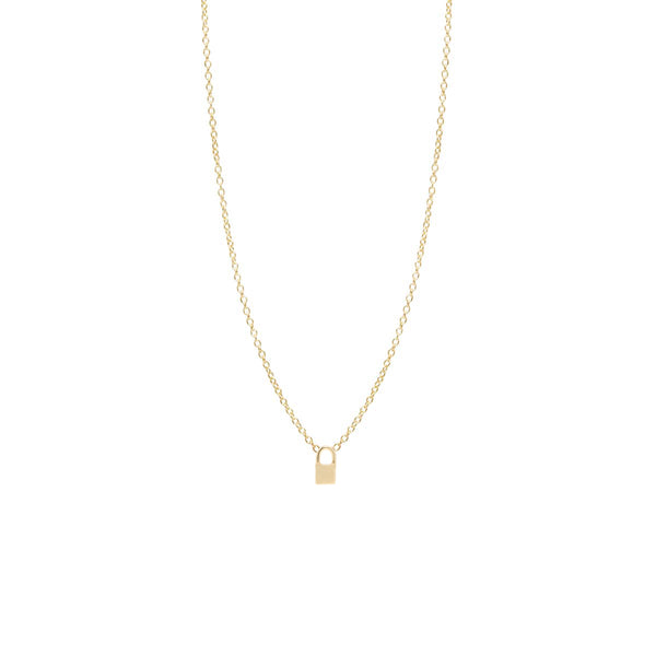 Zoë Chicco 14kt Yellow Gold Itty Bitty Padlock Necklace