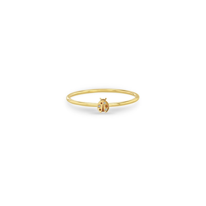 Zoë Chicco 14k Gold Itty Bitty Diamond Ladybug Ring