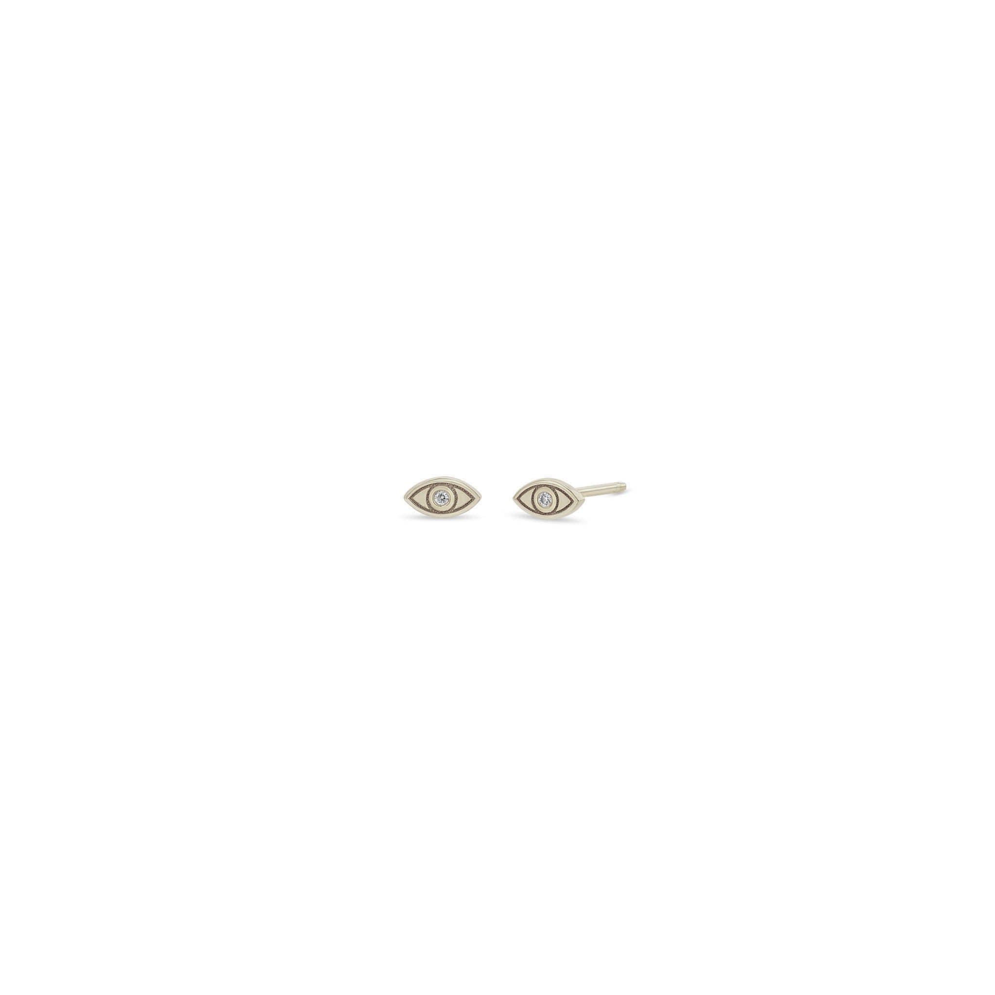 Zoë Chicco 14k Gold Itty Bitty Diamond Evil Eye Stud Earrings
