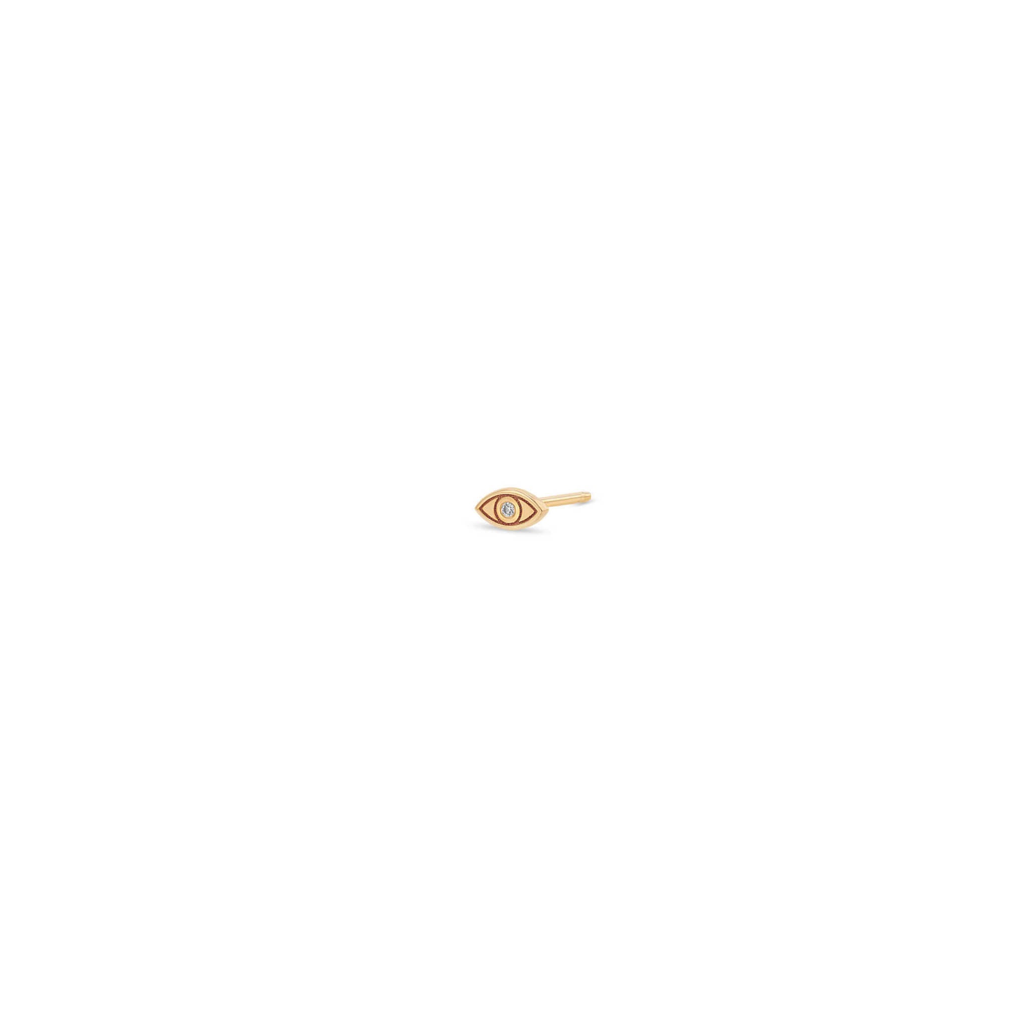 Zoë Chicco 14k Gold Itty Bitty Diamond Evil Eye Stud Earring