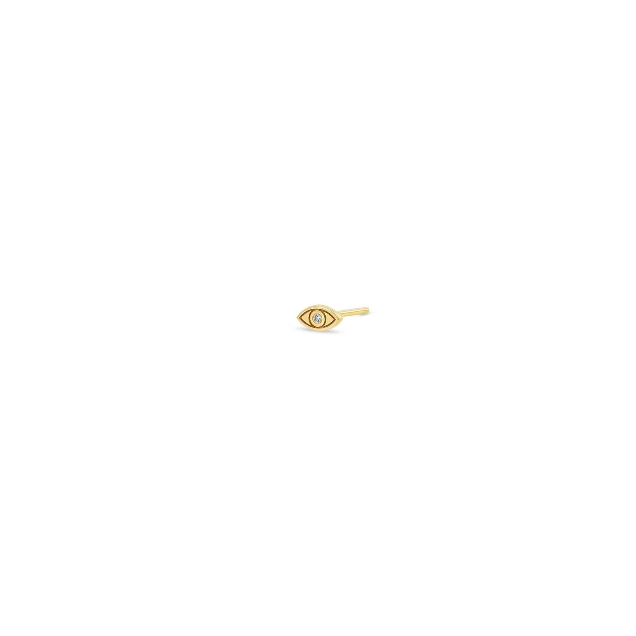 Zoë Chicco 14k Gold Itty Bitty Diamond Evil Eye Stud Earring