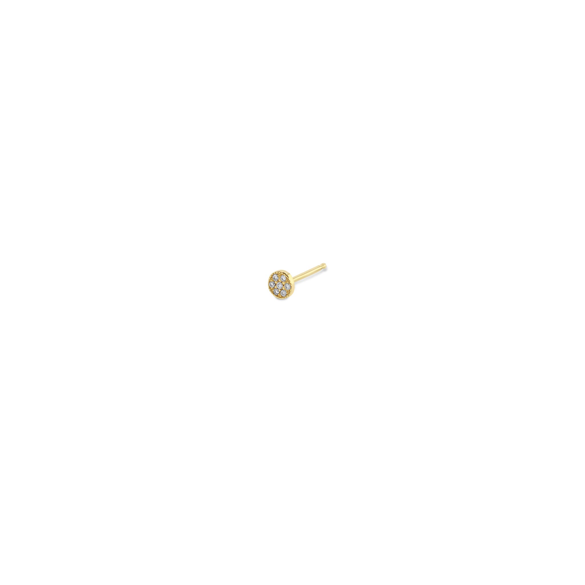 Zoë Chicco 14k Gold Itty Bitty Pavé Diamond Disc Stud Earring