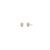 Zoë Chicco 14k Gold Itty Bitty Skull with Diamond Eyes Stud Earrings