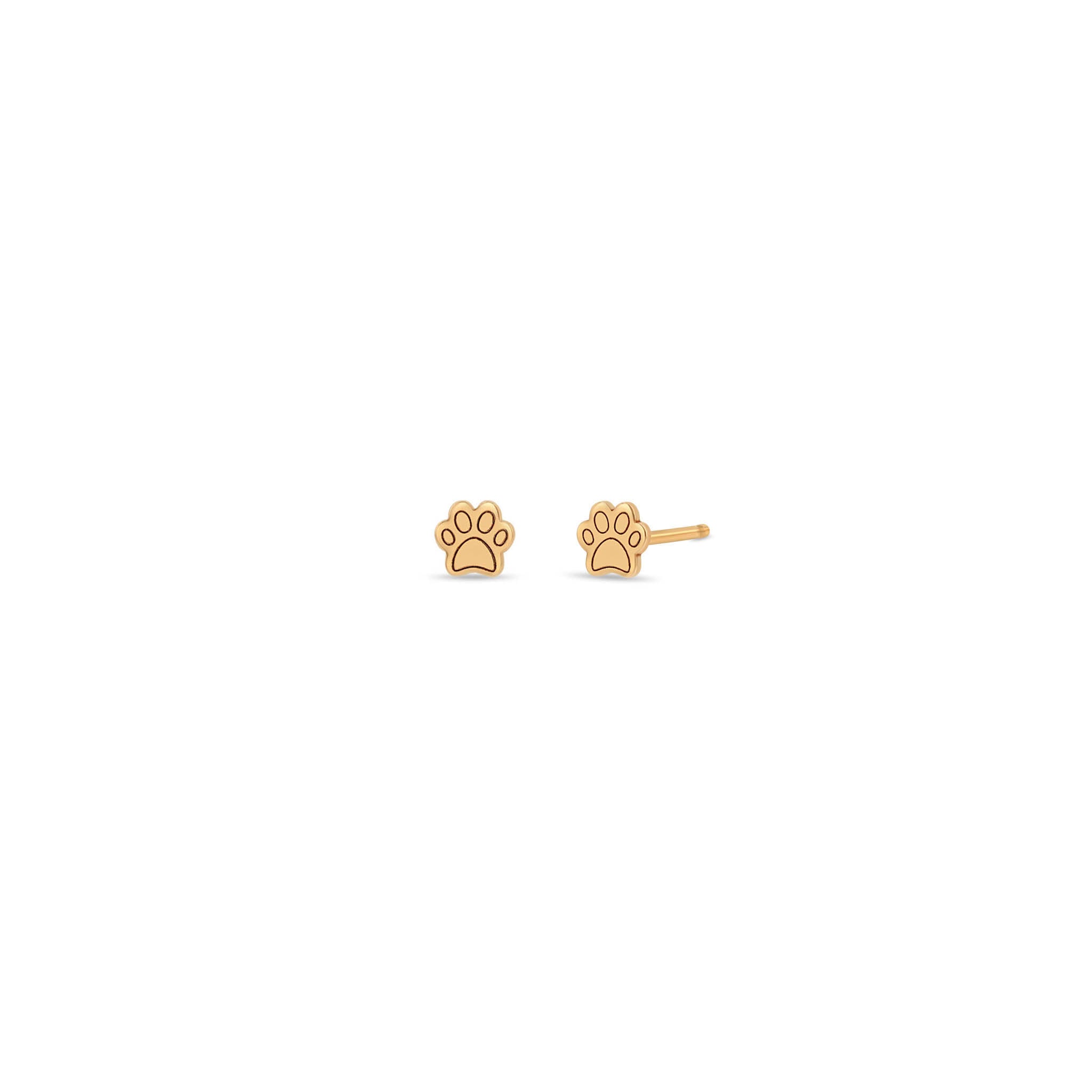 Zoë Chicco 14k Gold Itty Bitty Dog Paw Stud Earrings