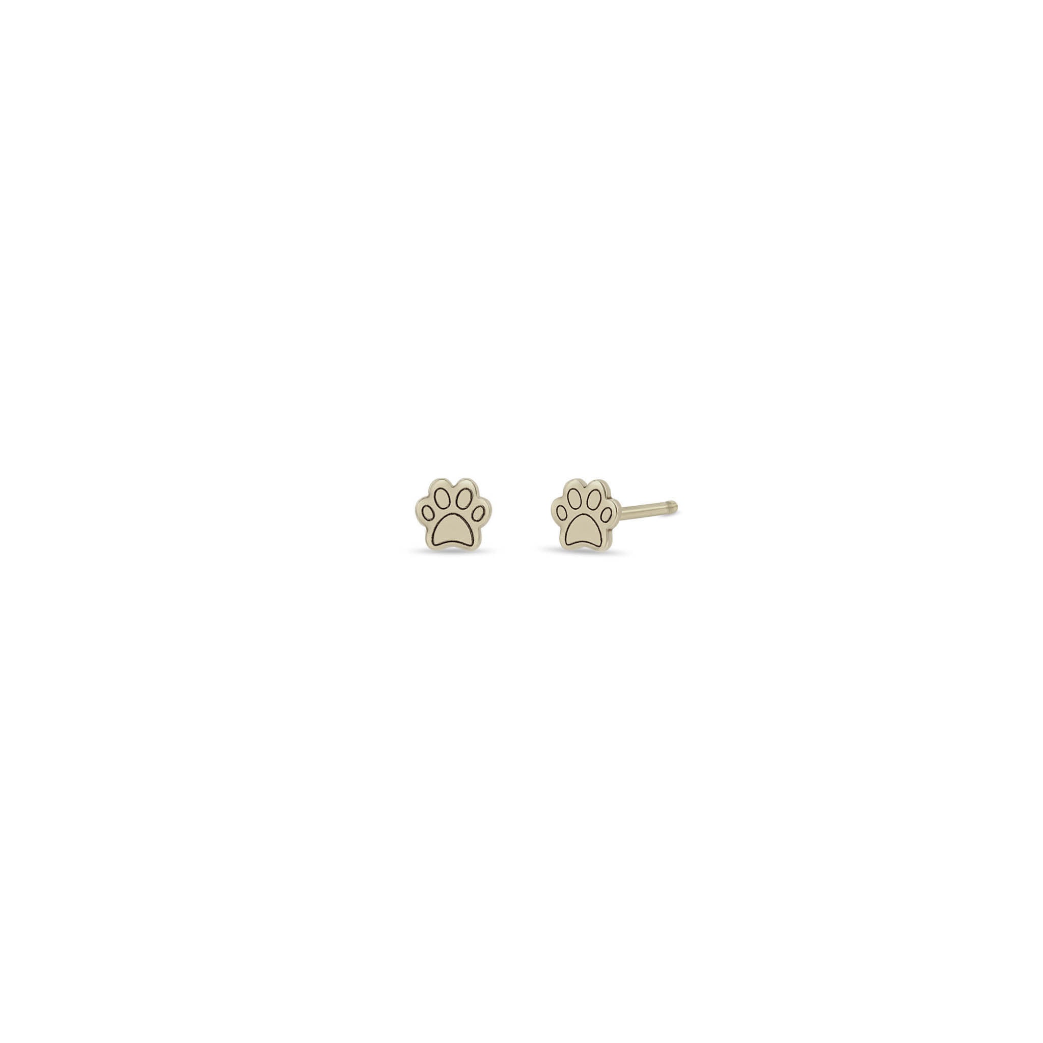 Zoë Chicco 14k Gold Itty Bitty Dog Paw Stud Earrings