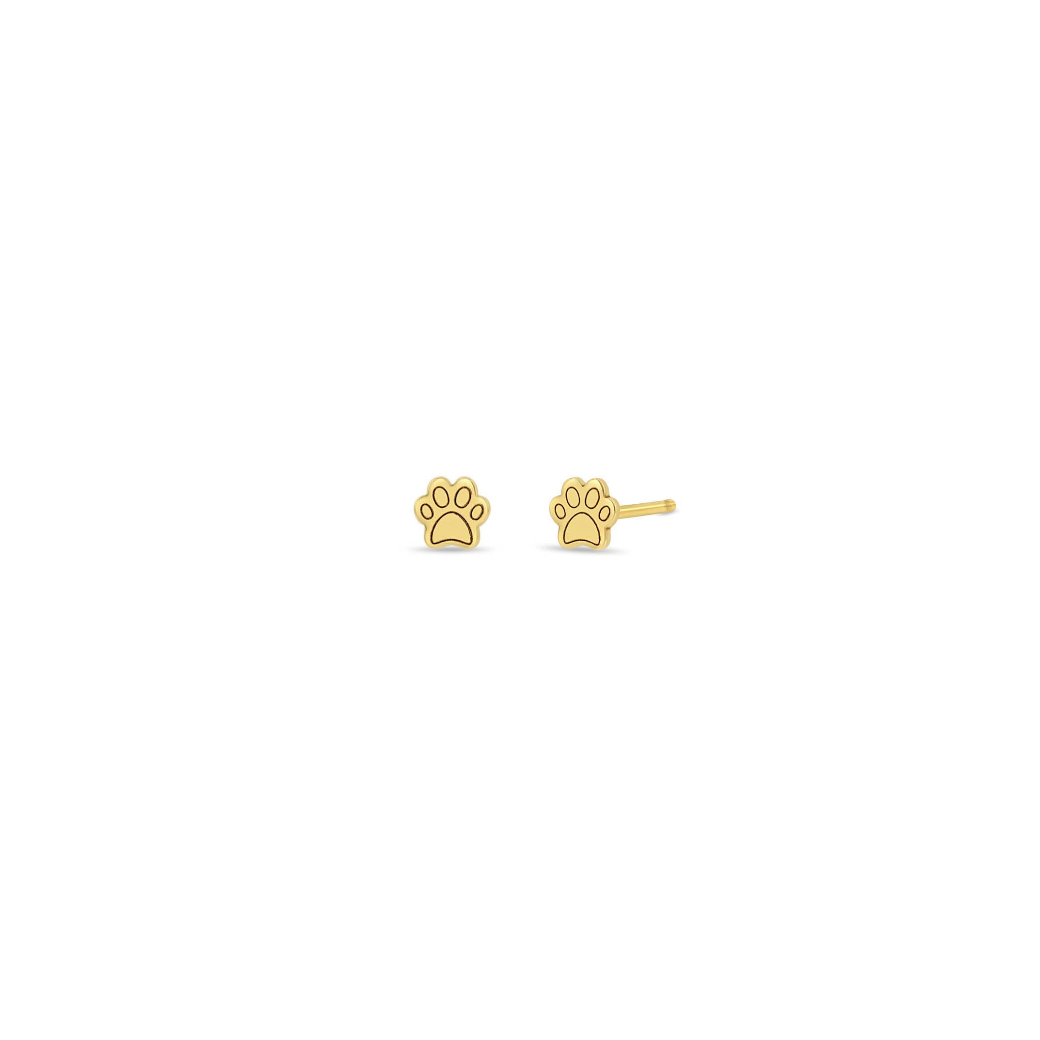 Zoë Chicco 14k Gold Itty Bitty Dog Paw Stud Earrings