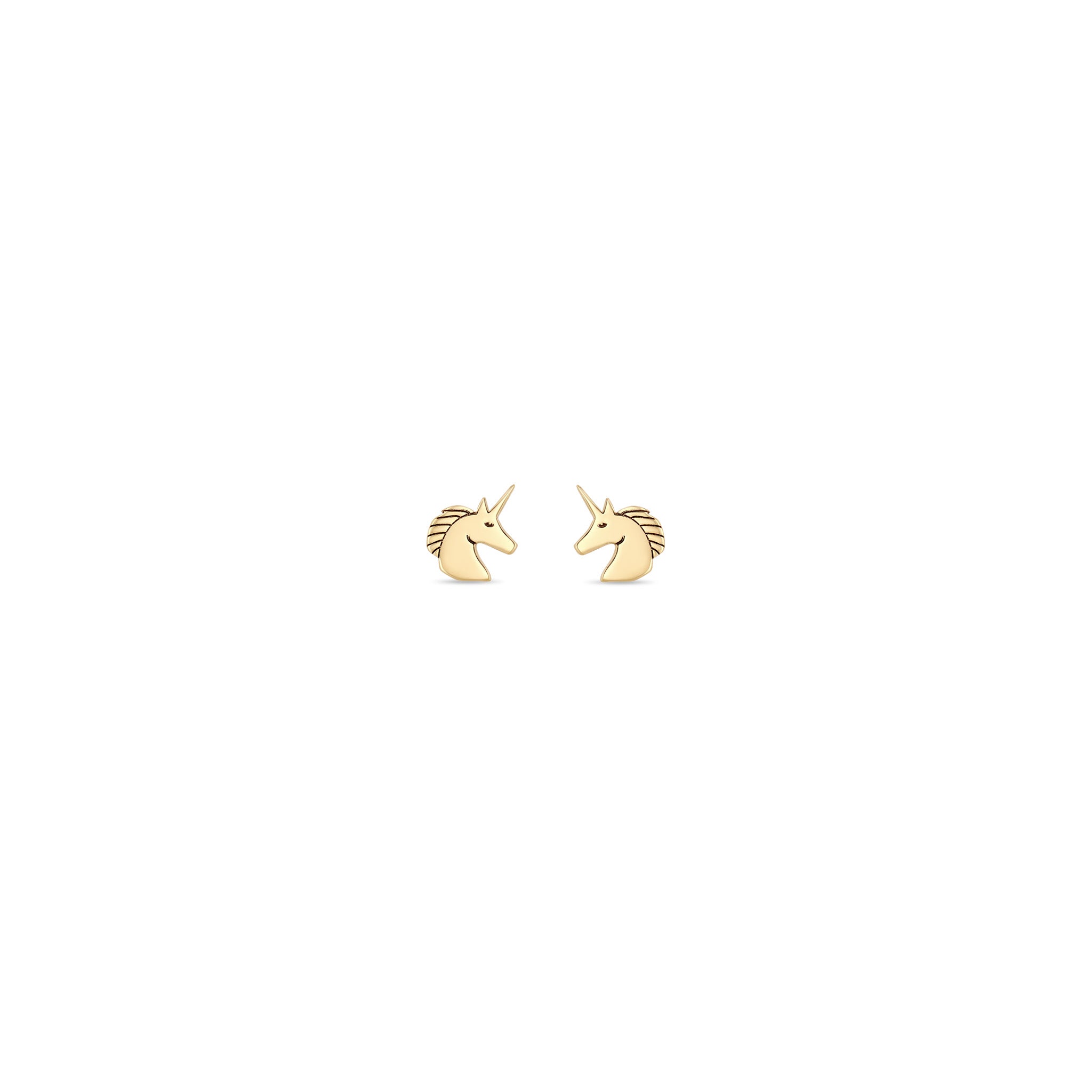Zoë Chicco 14k Gold Itty Bitty Unicorn Stud Earrings