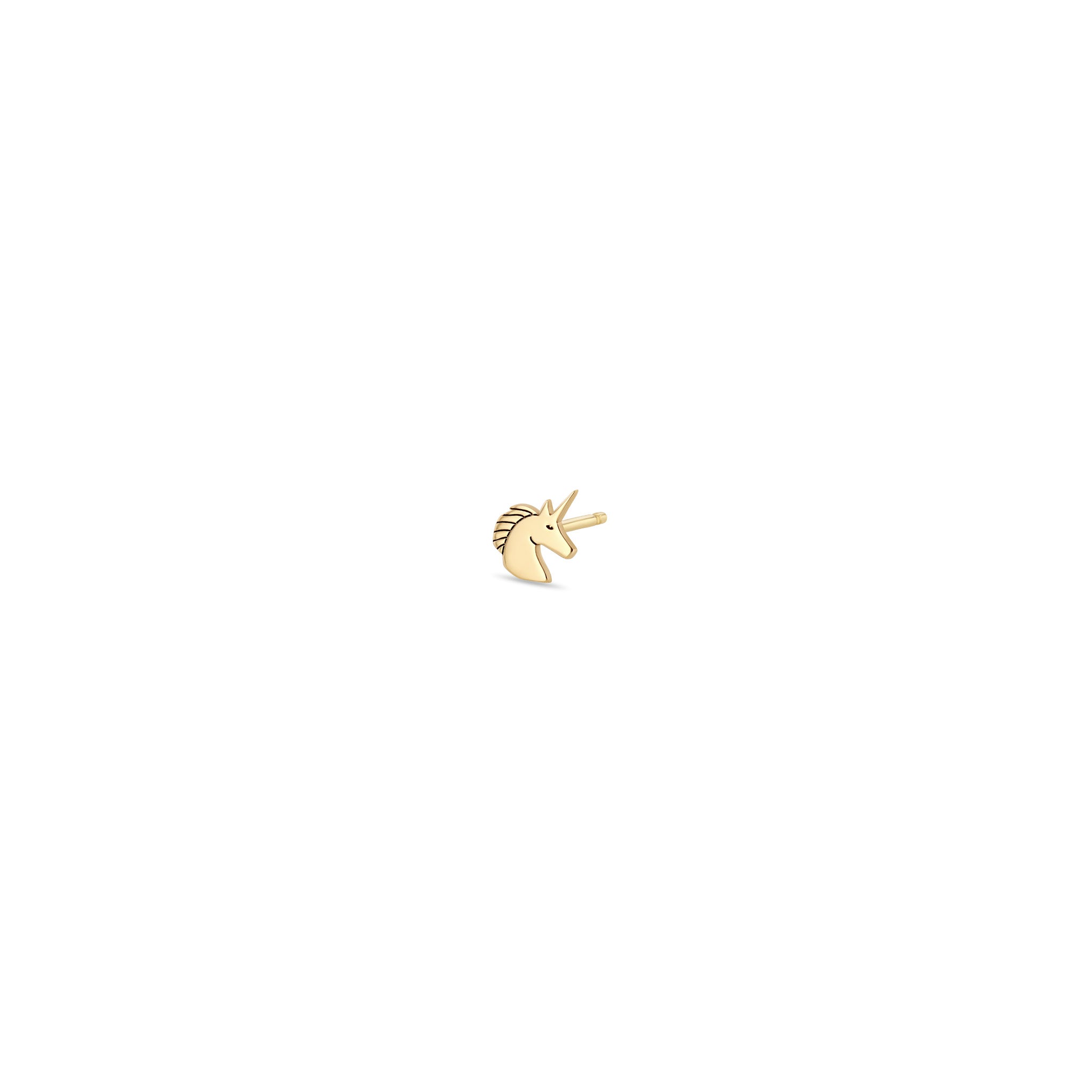 Zoe Chicco 14k Gold Itty Bitty Unicorn Stud Earring