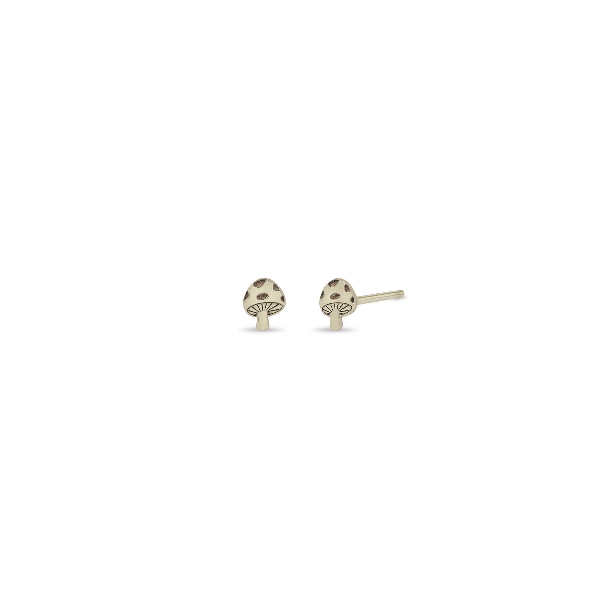 Pair of Zoë Chicco 14k White Gold Itty Bitty Mushroom Stud Earrings