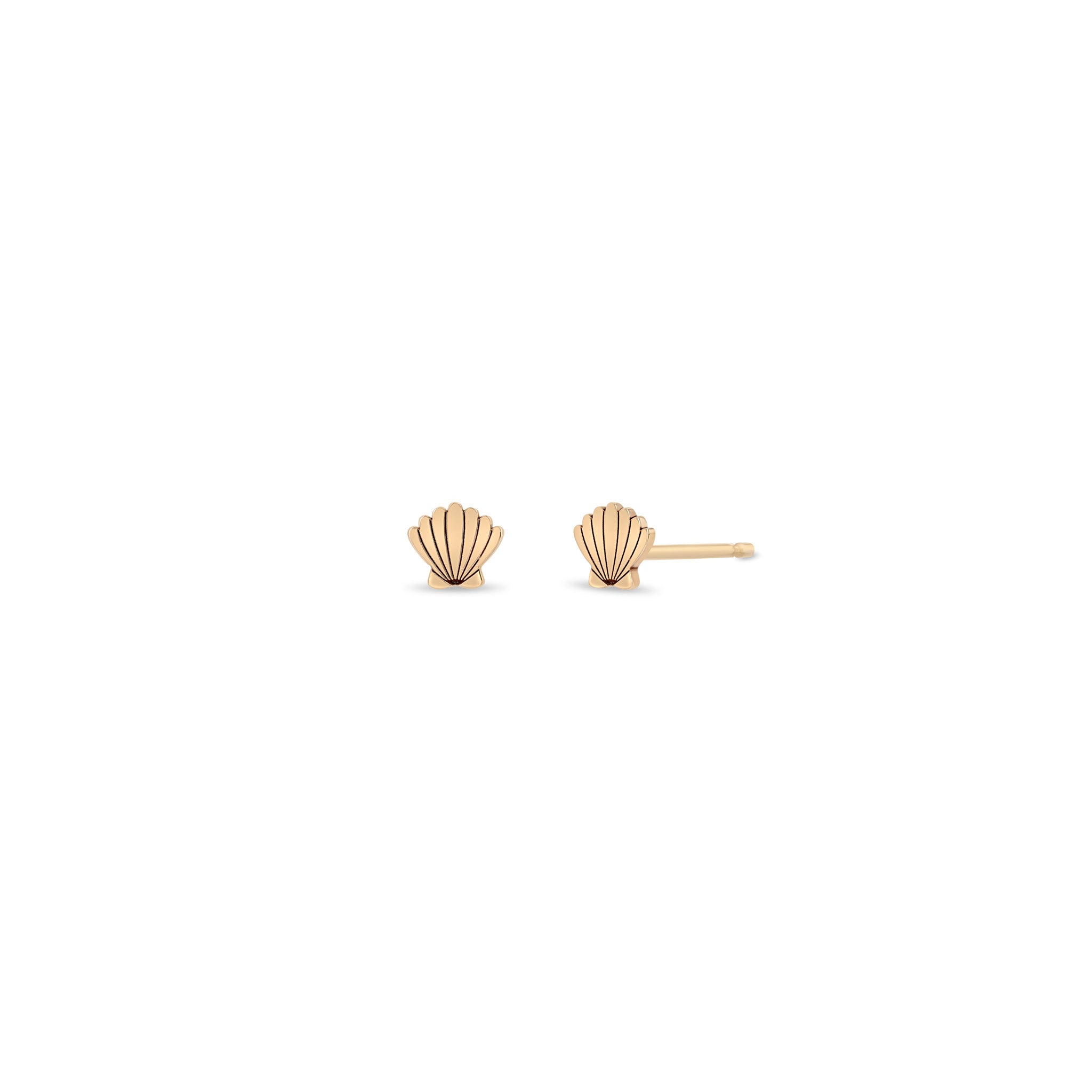 Pair of Zoë Chicco 14k Gold Itty Bitty Seashell Stud Earrings