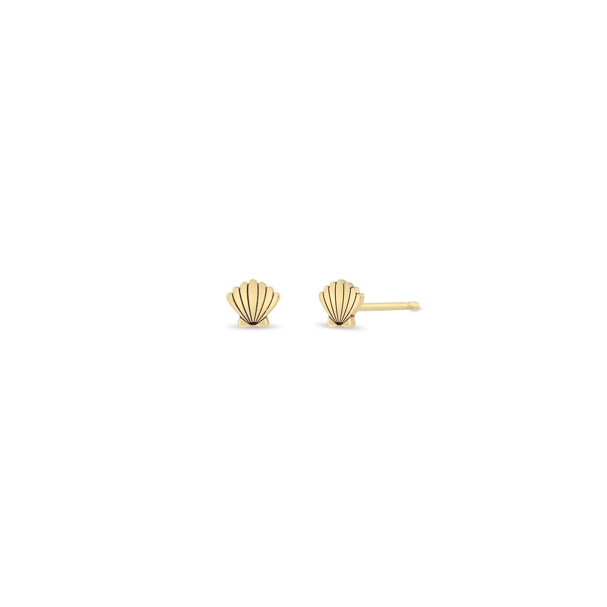 Pair of Zoë Chicco 14k Gold Itty Bitty Seashell Stud Earrings