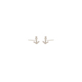 pair of white gold anchor stud earrings