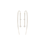 Zoë Chicco 14kt Gold Graduating 3 Prong Diamond Wire Hook Earrings