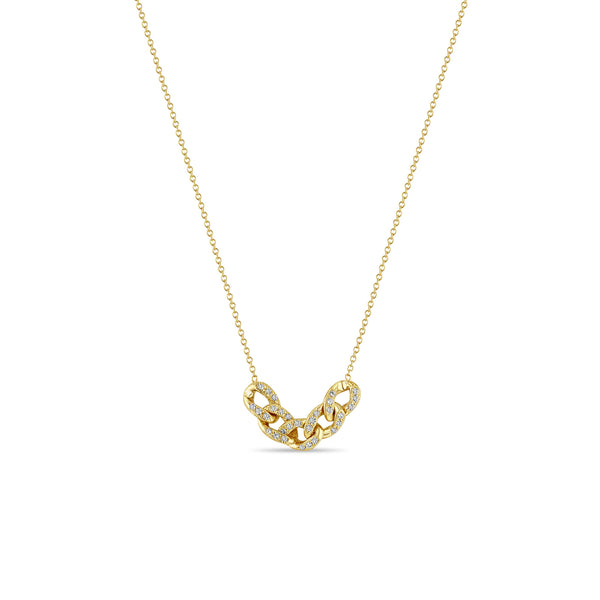 Zoë Chicco 14k Gold 5 Pavé Diamond Large Curb Link Necklace