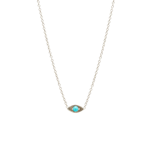 14k Large Turquoise Eye Necklace