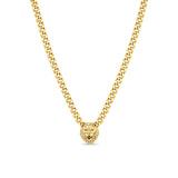 Zoë Chicco 14k Gold Lion Head Medium Curb Chain Necklace