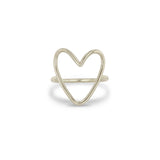 14k Gold Large Open Heart Ring