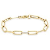 Zoë Chicco 14k Gold Baguette Diamond Link Large Paperclip Chain Bracelet